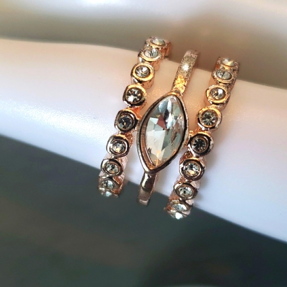 Luv Aj Jewelry - NWOT Luv AJ Marquise Diamond Disc Statement Ring Adjustable Rose -Gold